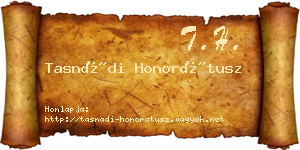 Tasnádi Honorátusz névjegykártya